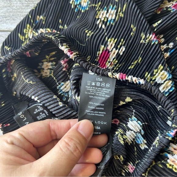 New Look Floral Culotte-style Wide Leg Pleated Cropped Pants Made in UK - Picture 9 of 13